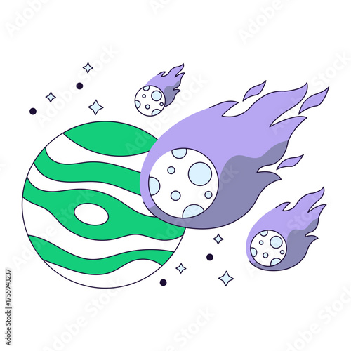 An illustration design of meteorite