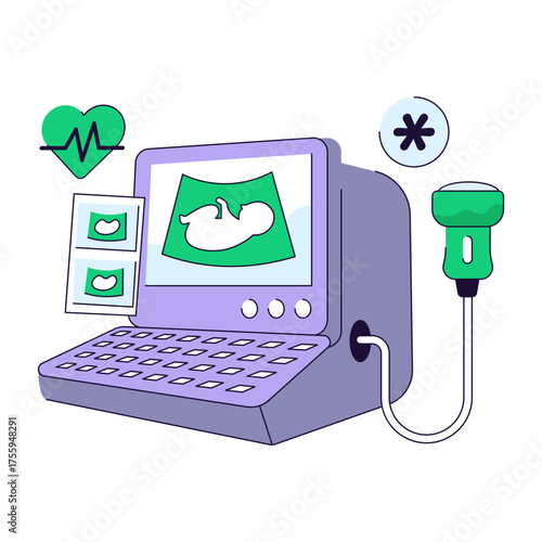 Modern design illustration of ultrasound