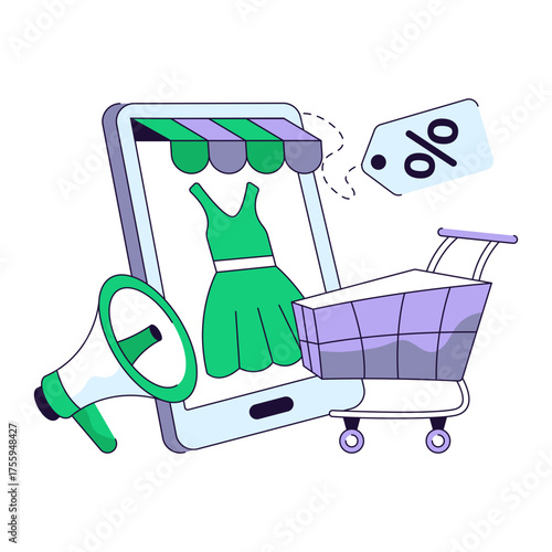 Unique design illustration of buy frock online