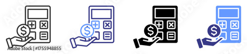 expenditure icon set multiple style