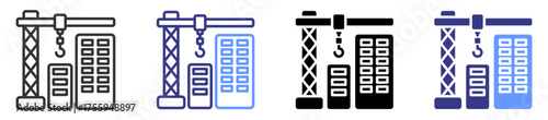 construction icon set multiple style