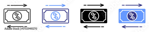 exchange rate icon set multiple style