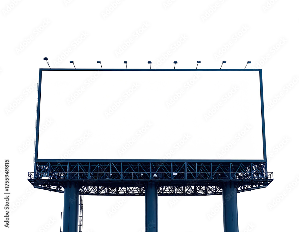 Obraz premium A blank, large outdoor advertising display on a tall metal structure