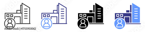 private sector icon set multiple style