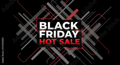 Black Friday Hot Sale Banner, Abstract Promo Background