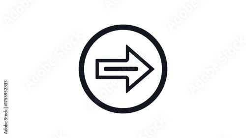 Abstract Futuristic Navigation Arrow Icon Within a Circle Symbolizing Direction and Progress