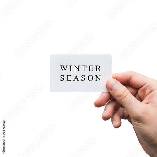  Hand Holding Braille Card Isolated on Transparent Background