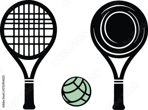 Badminton and Tennis Icon Set