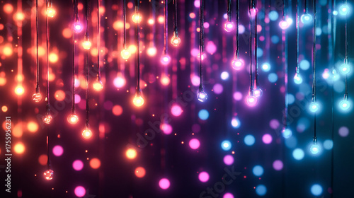 Neon futuristic light streaks against a dark background