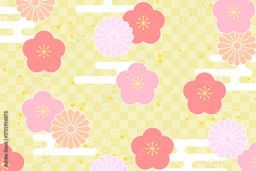 かわいい和柄の背景　金色