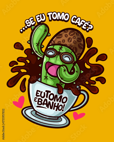 Brazilian Print Collection - CACTO NORDESTE BRASIL 
Our country is one of the main coffee exporters, and around here, we have a saying that we don't drink coffee...we bathe in it!