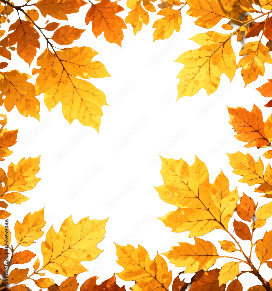 Fototapeta premium Close-up of autumn leaves. Yellow. Autumn foliage. Copy space.