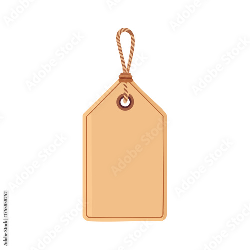 Blank Kraft Paper Price Tag with String for Retail and Shopping Design