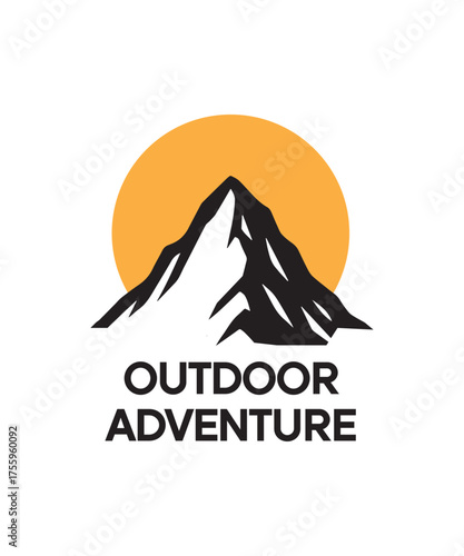 Mountain outdoor adventure logo icon design vector illustration