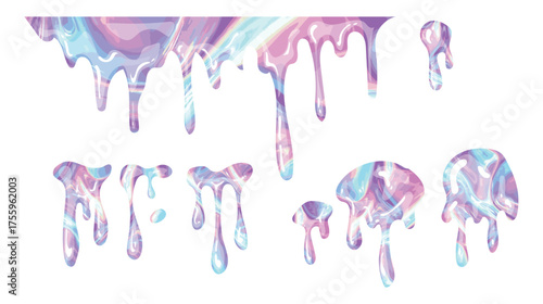 Holographic melting, liquid, vector abstract
