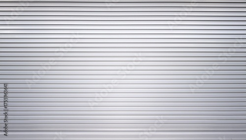 White Metal Roller Shutter Door Background Steel Stripe Horizontal Lines Of Iron Foldable Metal Sheet Texture Empty Front Warehouse Garage Abstract Pattern