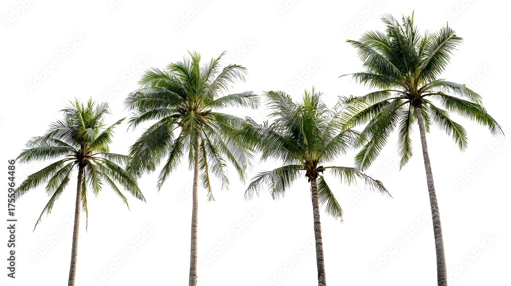 Fototapeta premium bark. Tropical coconut trees with distinct textures, isolated for a crisp botanical focus. gardening catalogs, home-decor guides, designed for home decor and floral branding, used by clinicians.