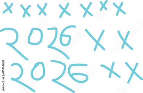 Vector art of collection of the year 2026 written in blue