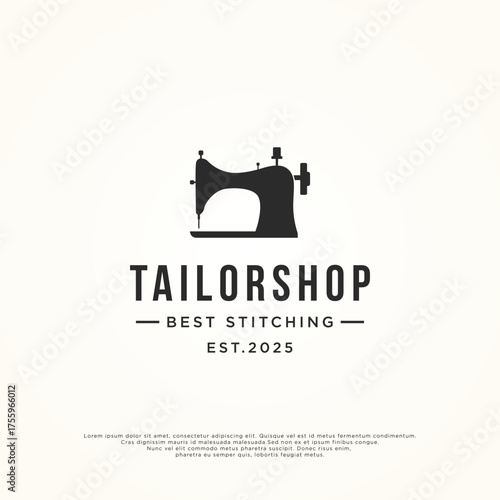 Tailor logo template design with needle and thread concept.Logo for tailor,clothing,boutique.