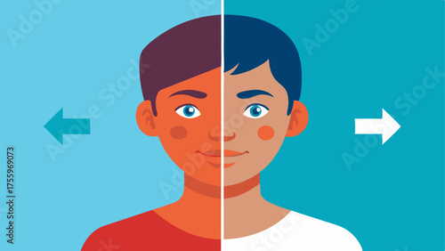 Before and After Comparison A sidebyside depiction of a persons face before and after the nanotechnology treatment with clear differences in skin tone and texture shown with arrows