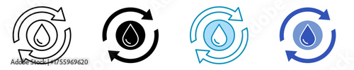 Water Energy  Icon Set Multiple Style Collection