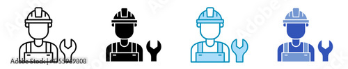Worker  Icon Set Multiple Style Collection