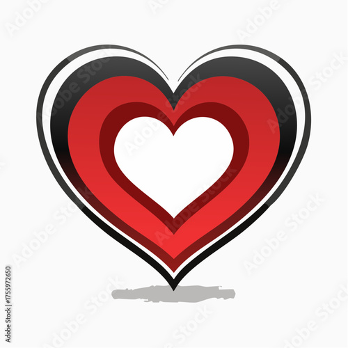 Heart, love, romance or valentine's day red vector icon for apps and websites