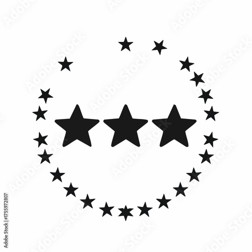 Five stars customer product rating review flat icon for apps and websites