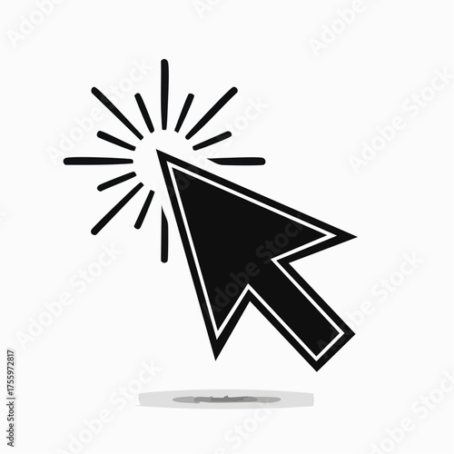Computer mouse click pointer cursor arrow flat icon for apps and websites