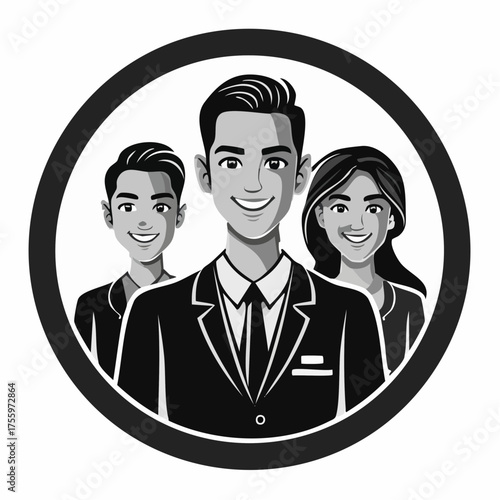 Group of people or group of users / friends flat icon for apps and websites