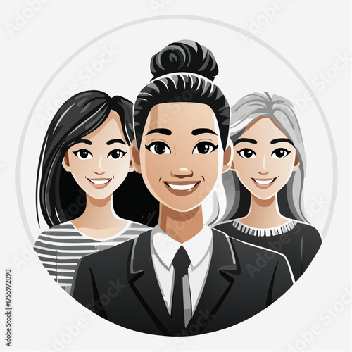 Group of people or group of users / friends flat icon for apps and websites