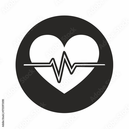 Heartbeat / heart beat pulse flat icon for medical apps and websites