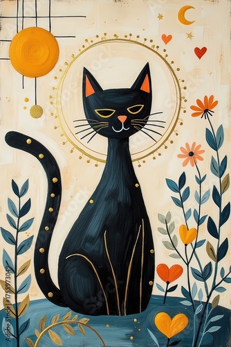 AI illustrazione di gatti stilizzati 02