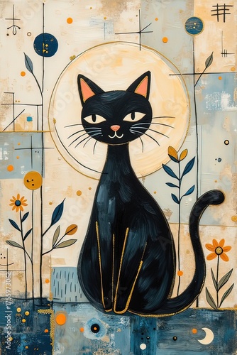 AI illustrazione di gatti stilizzati 01