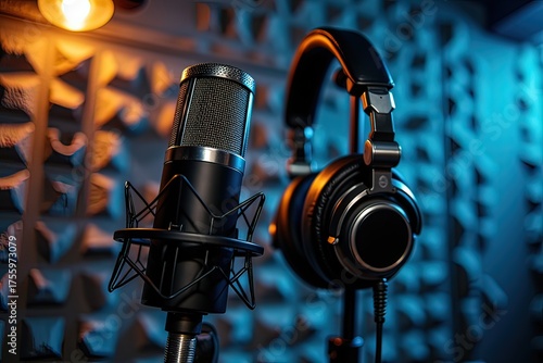 AI cuffie con microfono a condensatore in studio 04