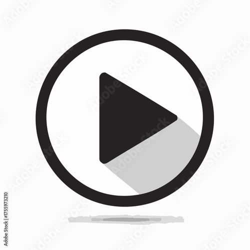 Play video or play media flat icon for apps and websites