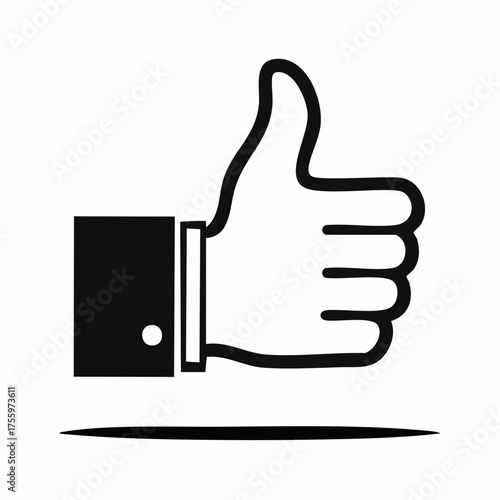 Thumbs up flat icon for apps and websites