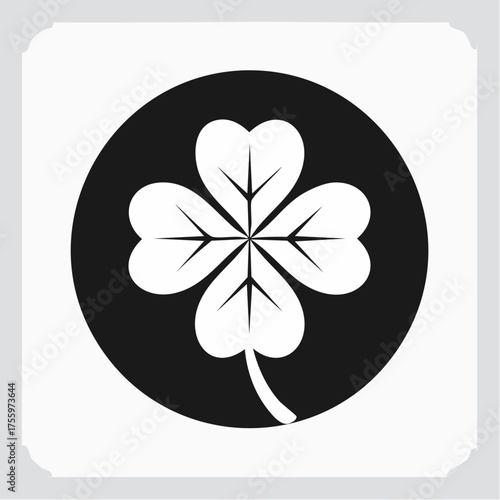 Good luck four leaf clover flat icon for apps and websites
