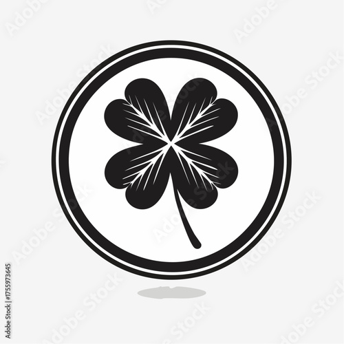 Good luck four leaf clover flat icon for apps and websites