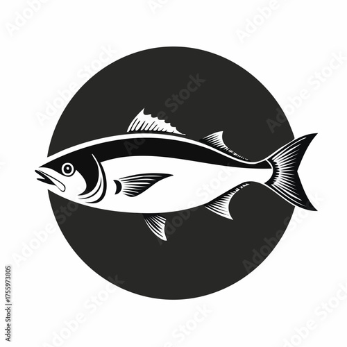 Fish or seafood flat icon for food apps and websites