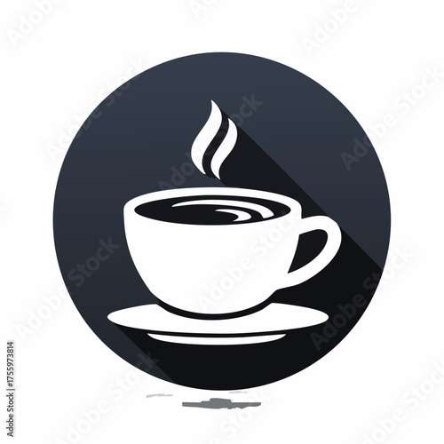 A cup of hot cafe coffee or caffeine drink flat vector icon for food apps and websites