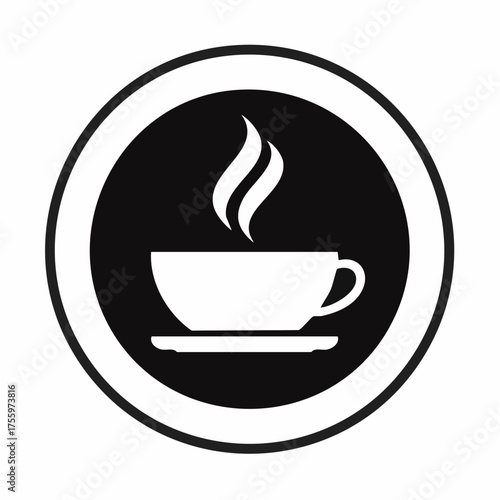 A cup of hot cafe coffee or caffeine drink flat vector icon for food apps and websites