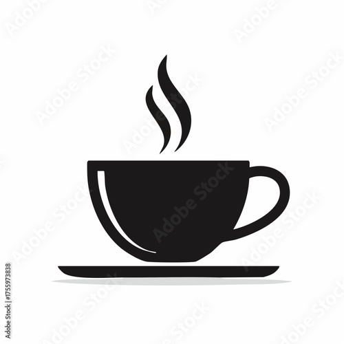 A cup of hot cafe coffee or caffeine drink flat vector icon for food apps and websites