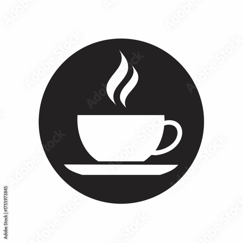 A cup of hot cafe coffee or caffeine drink flat vector icon for food apps and websites