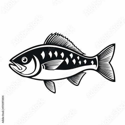 Fish or seafood flat icon for food apps and websites