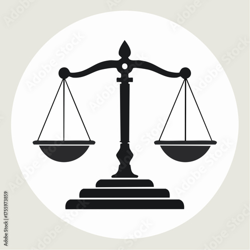 Scales of justice flat icon for apps and websites