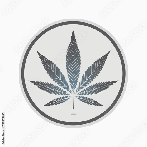 Cannabis (marijuana) hemp leaf flat icon for apps and websites
