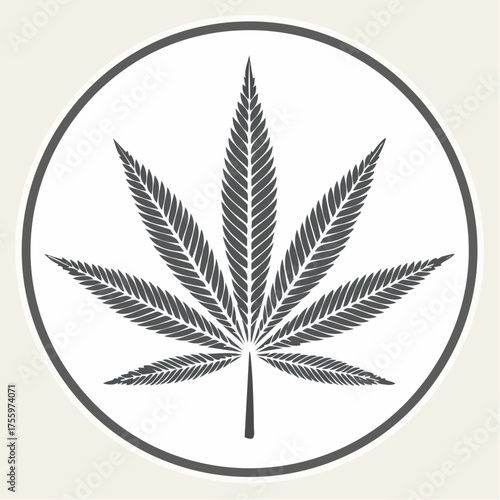 Cannabis (marijuana) hemp leaf flat icon for apps and websites
