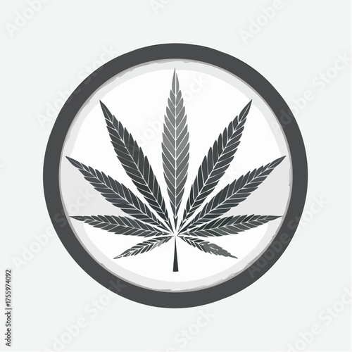 Cannabis (marijuana) hemp leaf flat icon for apps and websites