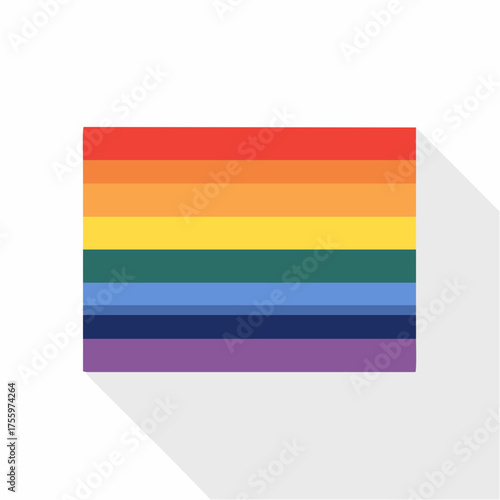 Gay pride movement rainbow banner flag flat vector illustration for apps and websites